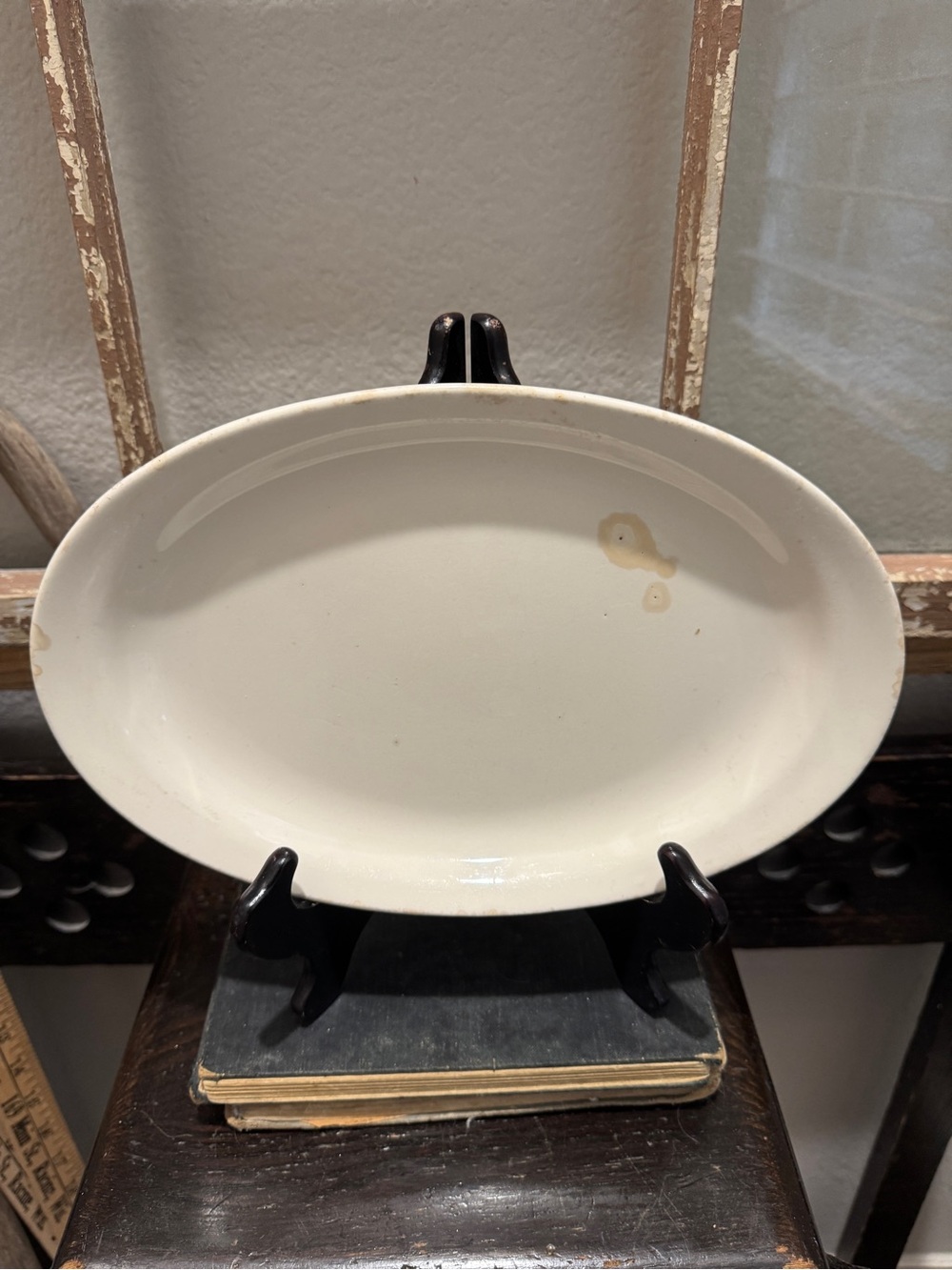 Vintage White Oval Serving Platter